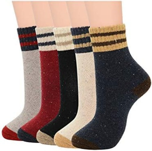 Winter Wool Blend Women's Socks - Cozy Multi Pack Crew Cut Socks