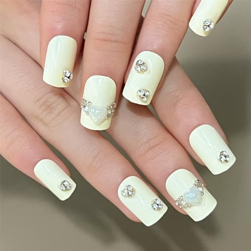 Elegant Square Press-On Nails with Stylish Design - Quick Manicure for All Occasions