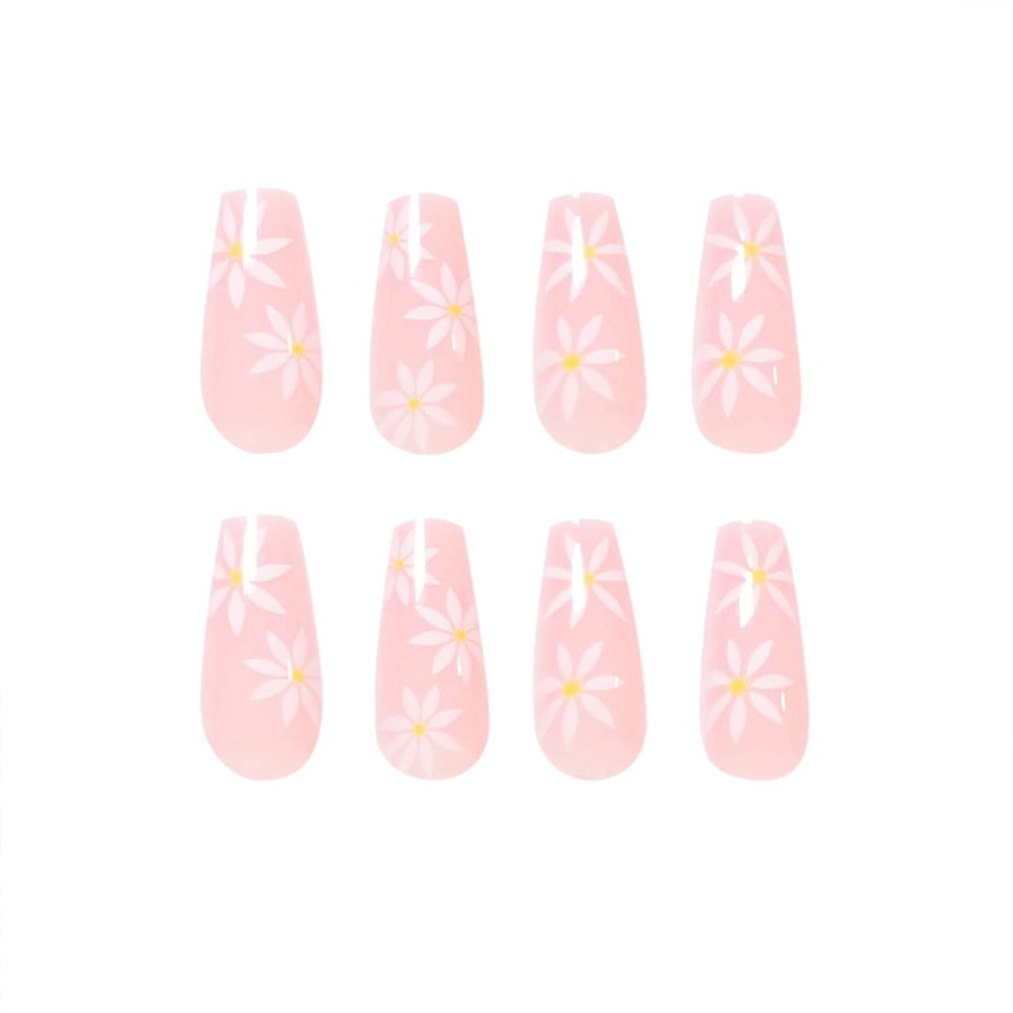 Designer Acrylic Press-On Nails Set - Long Acrylic Press-On Nails with Detailed Artwork- Free Shipping