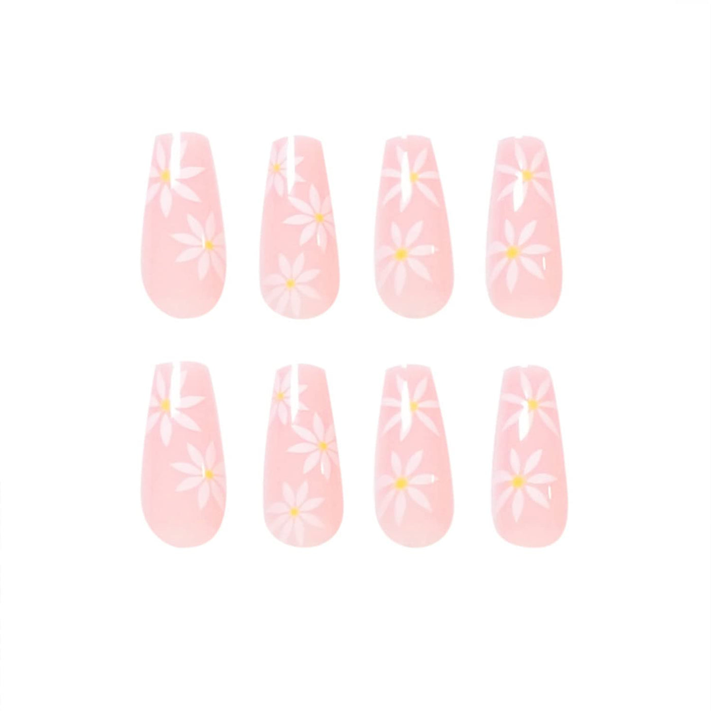 Designer Acrylic Press-On Nails Set - Long Acrylic Press-On Nails with Detailed Artwork- Free Shipping