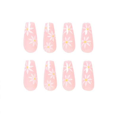 Designer Acrylic Press-On Nails Set - Long Acrylic Press-On Nails with Detailed Artwork- Free Shipping