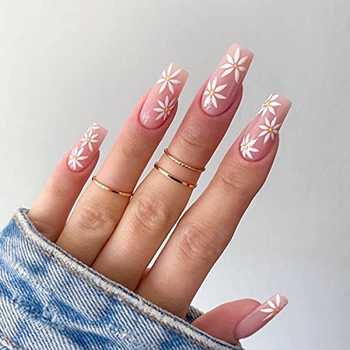 Designer Acrylic Press-On Nails Set - Long Acrylic Press-On Nails with Detailed Artwork- Free Shipping