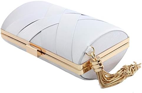 Luxury Silk Clutch with Sophisticated Tassel Charm: Ideal for Prom,Weddings and Galas