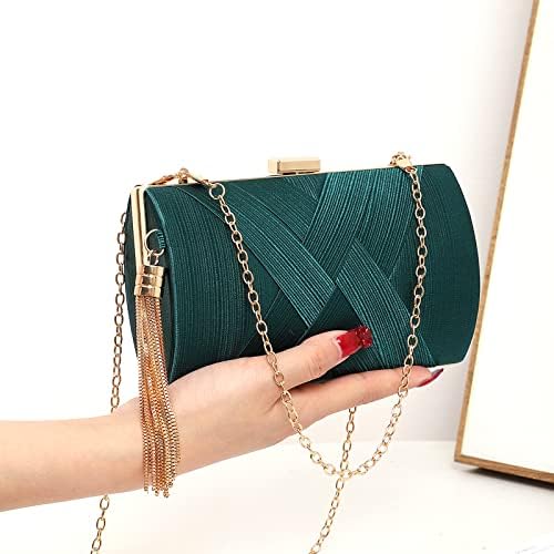 Luxury Silk Clutch with Sophisticated Tassel Charm: Ideal for Prom,Weddings and Galas