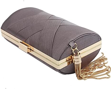 Luxury Silk Clutch with Sophisticated Tassel Charm: Ideal for Prom,Weddings and Galas