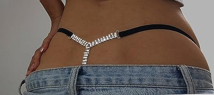 Sexy Adjustable Rhinestone G-String Underpants for Glamorous Flair and Seductive Style