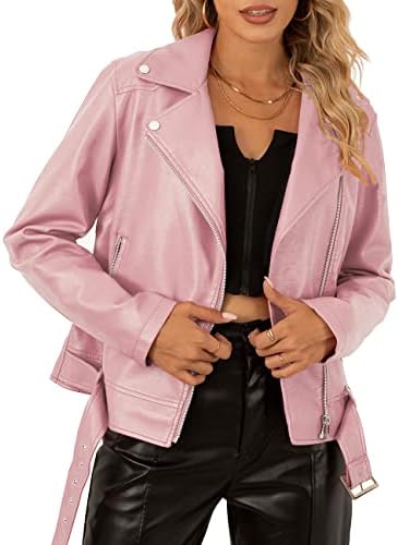 Trendy Faux Leather Fashionable Zipper Biker Outerwear Jacket-Free Shipping