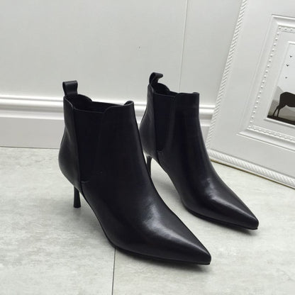 Soft Microfiber Pointed-Toe Stiletto High Boots - Free Shipping