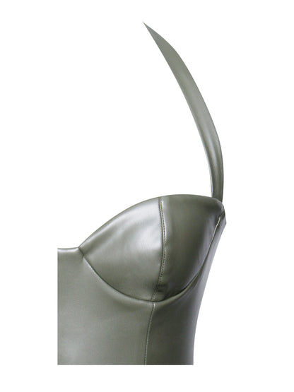 Miss Circle Eliana Olive Vegan Leather Dress - Free Shipping