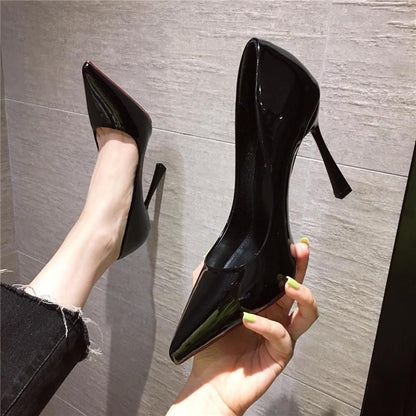 Pointed-Toe Patent Leather Stiletto Heels - Free Shipping
