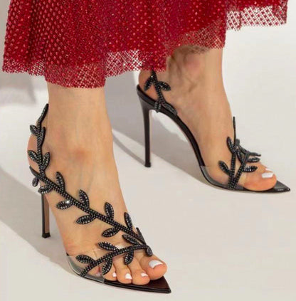 Pointed Toe Microfiber Stiletto High Heels - Free Shipping