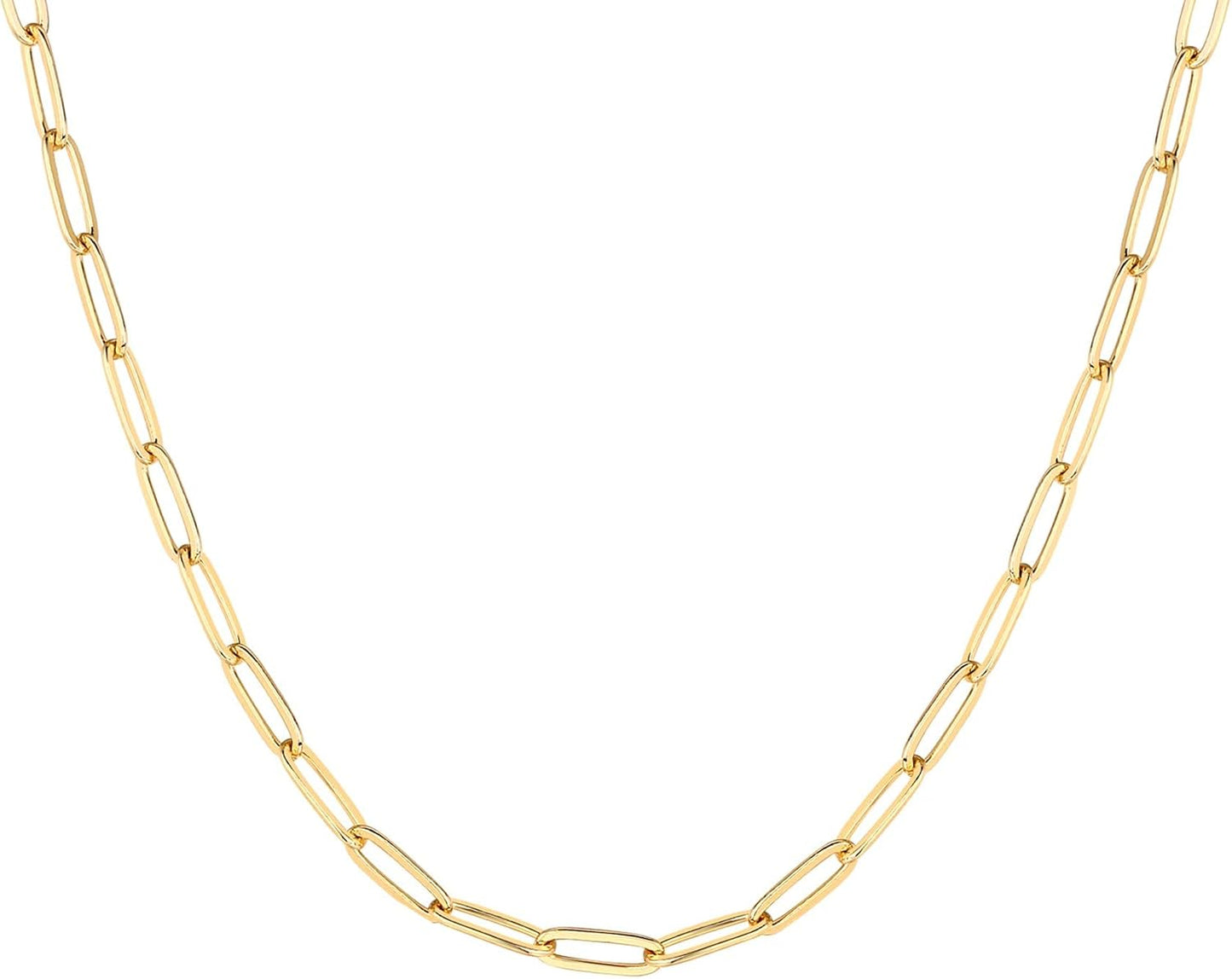 Trendy Paperclip Chain 14K GP Adjustable Necklace - Free Shipping