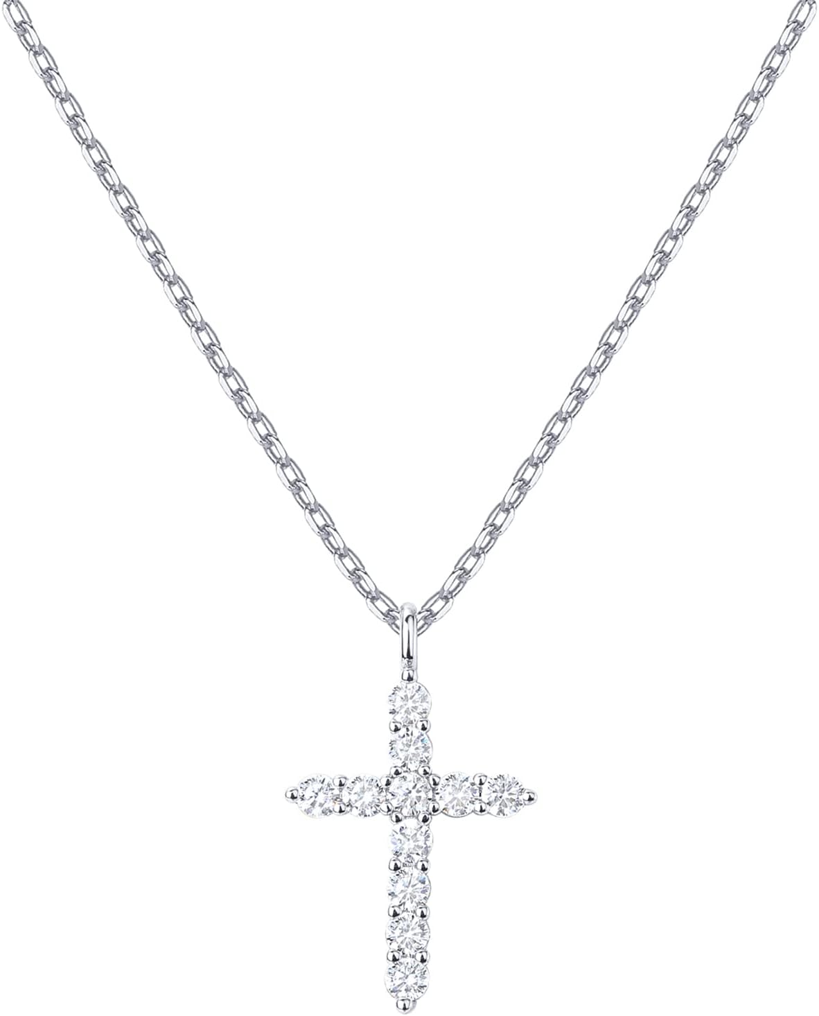 Sparkling Cross Faith Pendant 14K GP Cubic Zirconia Necklace - Free Shipping