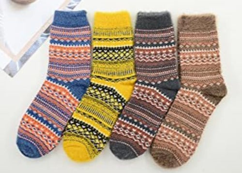 Winter Wool Blend Women's Socks - Cozy Multi Pack Crew Cut Socks