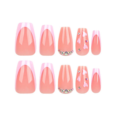 Trendy Press-On Nail Collection – Complete Press-On Gel Nail Kit, Medium Length with Unique Designs- Free Shipping