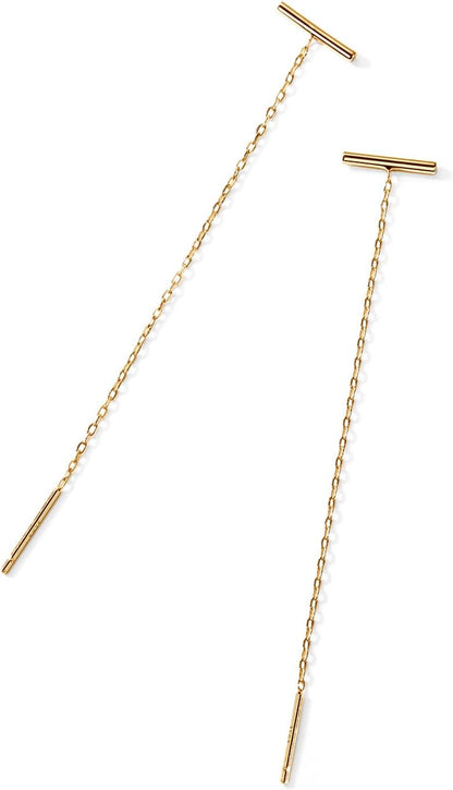 Chic Horizontal Bar 14K GP Double Threader Earrings - Free Shipping