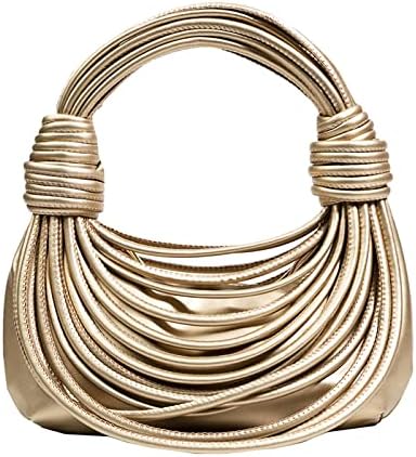 Chic Woven Hobo Handbag - Versatile Knotted Satchel for Evening and Casual Wear