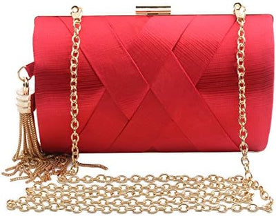 Luxury Silk Clutch with Sophisticated Tassel Charm: Ideal for Prom,Weddings and Galas