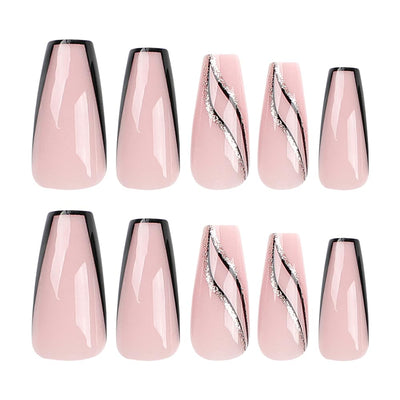 Trendy Press-On Nail Collection – Complete Press-On Gel Nail Kit, Medium Length with Unique Designs- Free Shipping