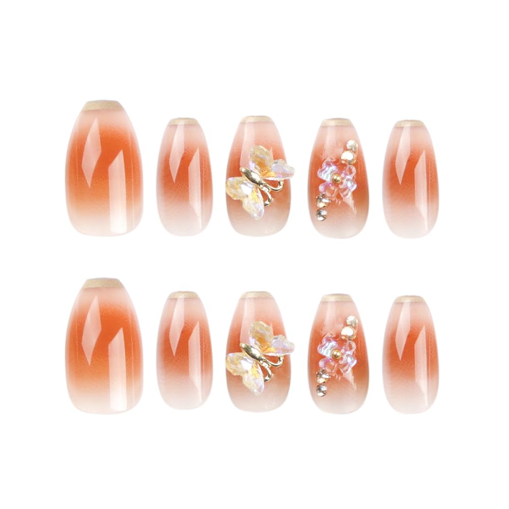 Trendy Press-On Nail Collection – Complete Press-On Gel Nail Kit, Medium Length with Unique Designs- Free Shipping