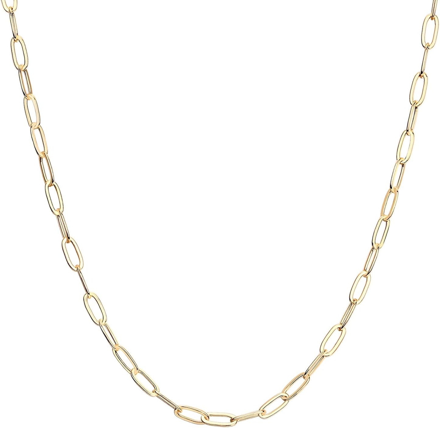 Trendy Paperclip Chain 14K GP Adjustable Necklace - Free Shipping