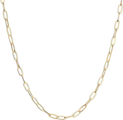 Trendy Paperclip Chain 14K GP Adjustable Necklace - Free Shipping