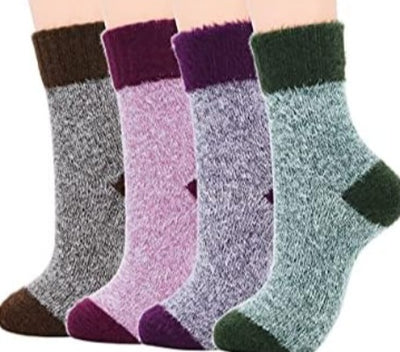 Winter Wool Blend Women's Socks - Cozy Multi Pack Crew Cut Socks