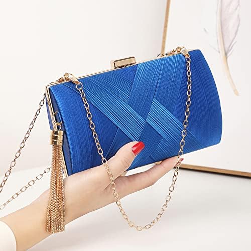 Luxury Silk Clutch with Sophisticated Tassel Charm: Ideal for Prom,Weddings and Galas