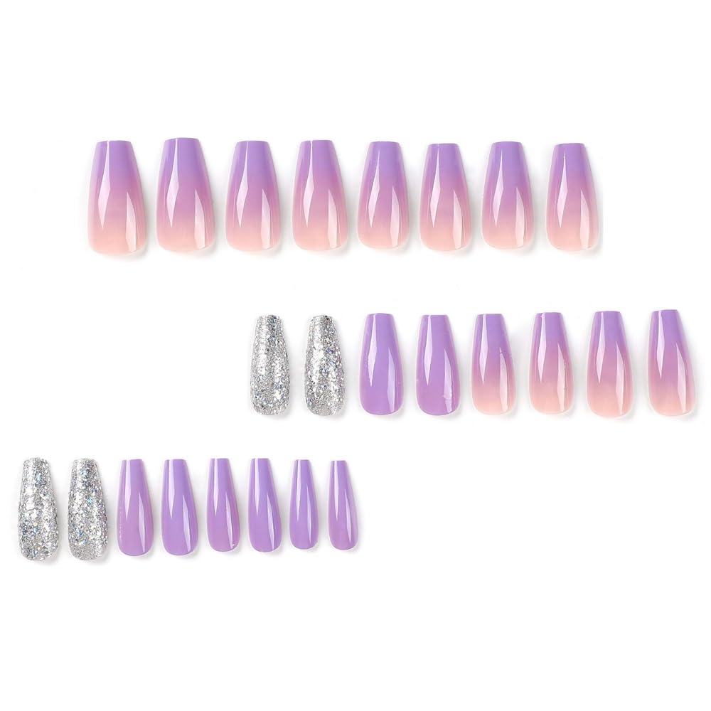 Trendy Press-On Nail Collection – Complete Press-On Gel Nail Kit, Medium Length with Unique Designs- Free Shipping