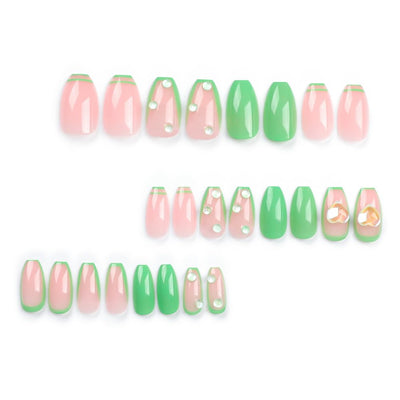 Trendy Press-On Nail Collection – Complete Press-On Gel Nail Kit, Medium Length with Unique Designs- Free Shipping