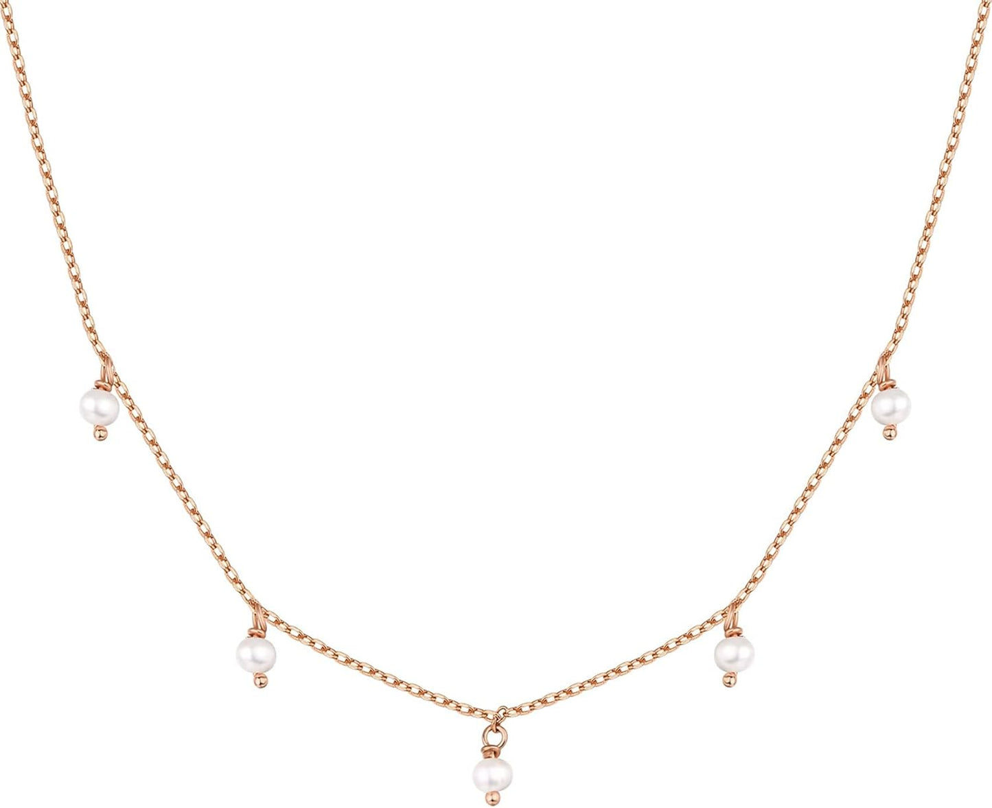 Stylish Station Necklace Simulated Diamond 14K GP Cubic Zirconia  - Free Shipping