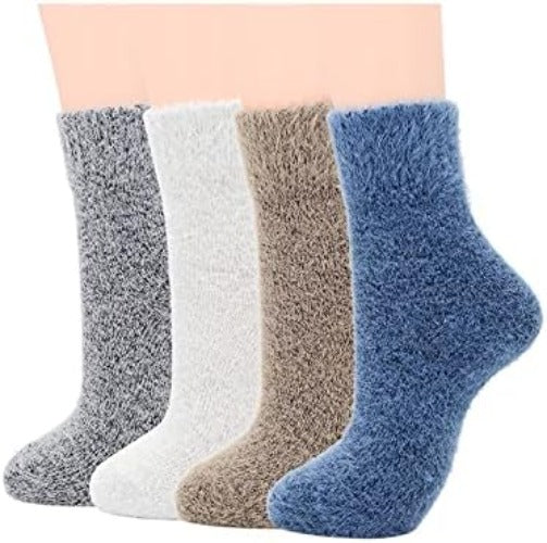 Winter Wool Blend Women's Socks - Cozy Multi Pack Crew Cut Socks