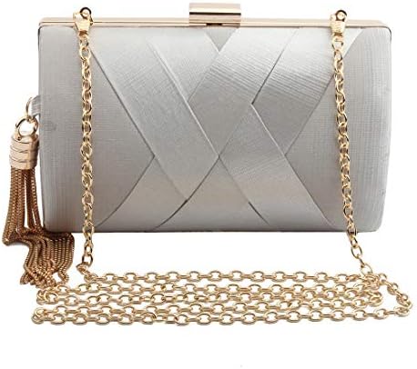 Luxury Silk Clutch with Sophisticated Tassel Charm: Ideal for Prom,Weddings and Galas