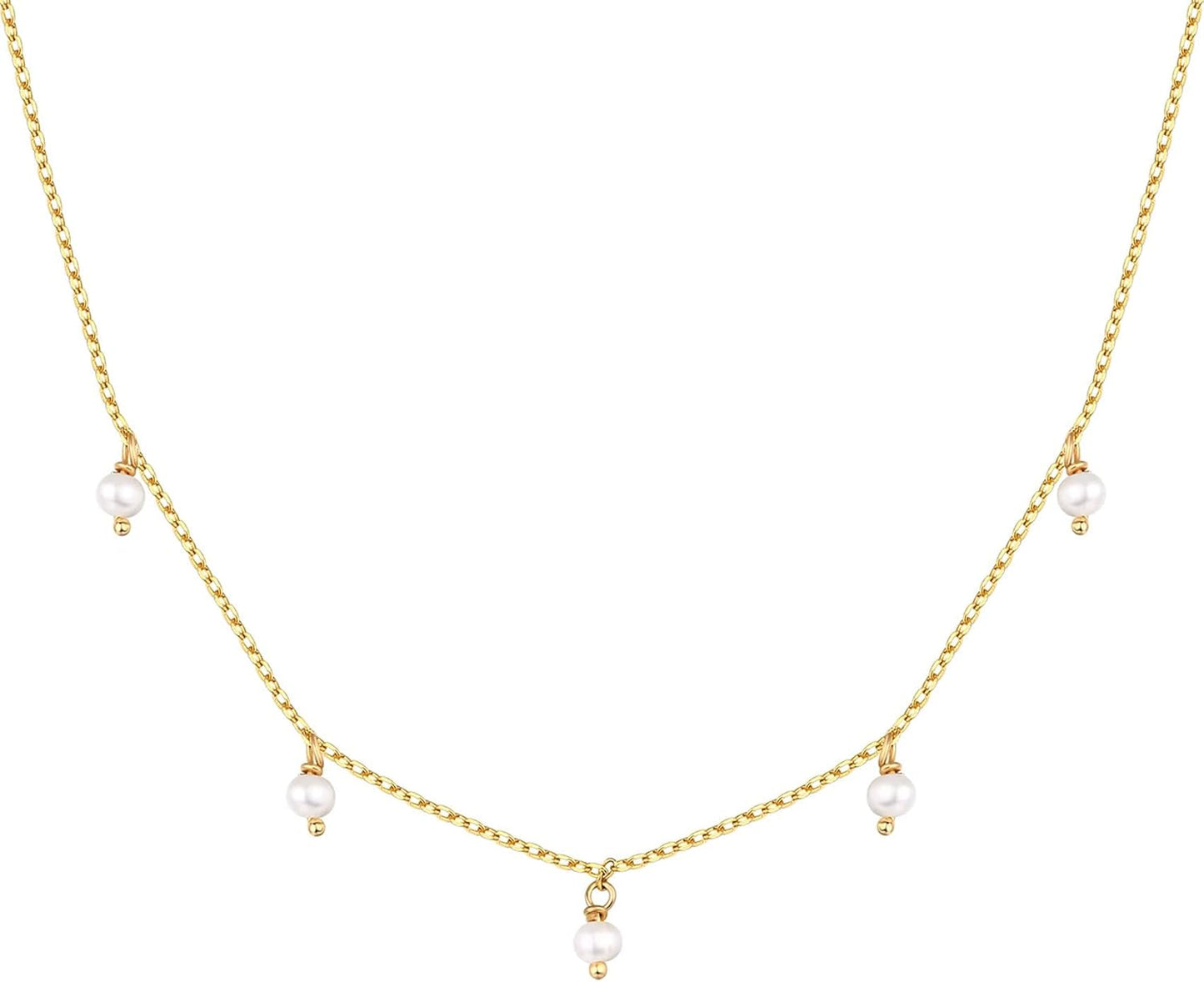 Stylish Station Necklace Simulated Diamond 14K GP Cubic Zirconia  - Free Shipping