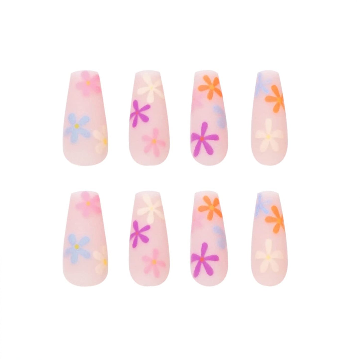 Designer Acrylic Press-On Nails Set - Long Acrylic Press-On Nails with Detailed Artwork- Free Shipping