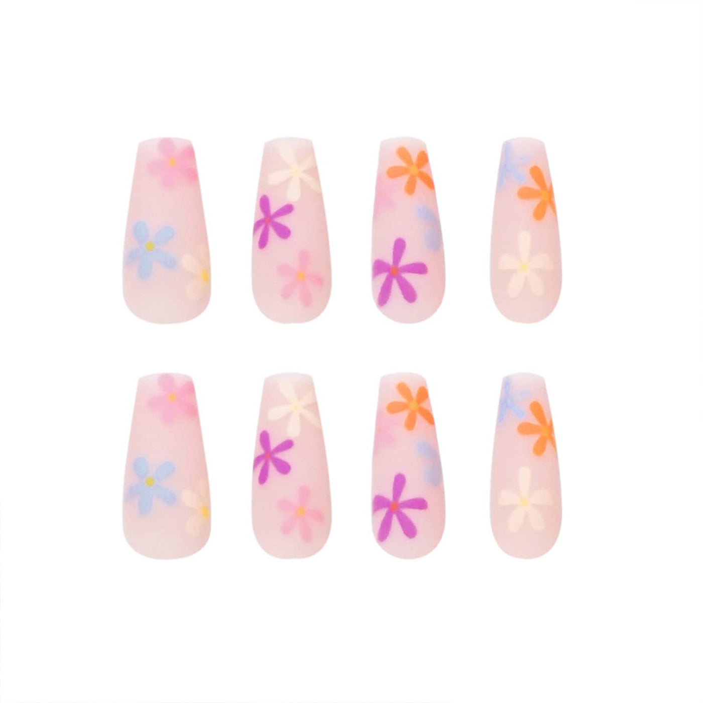 Designer Acrylic Press-On Nails Set - Long Acrylic Press-On Nails with Detailed Artwork- Free Shipping