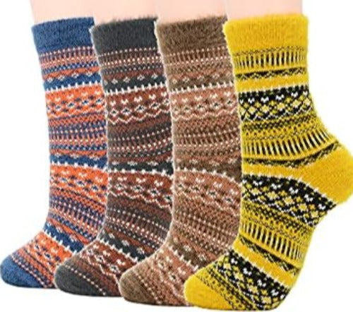 Winter Wool Blend Women's Socks - Cozy Multi Pack Crew Cut Socks