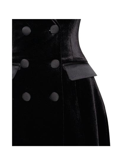 Miss Circle Calista Black Velvet Blazer Mini Dress - Free Shipping