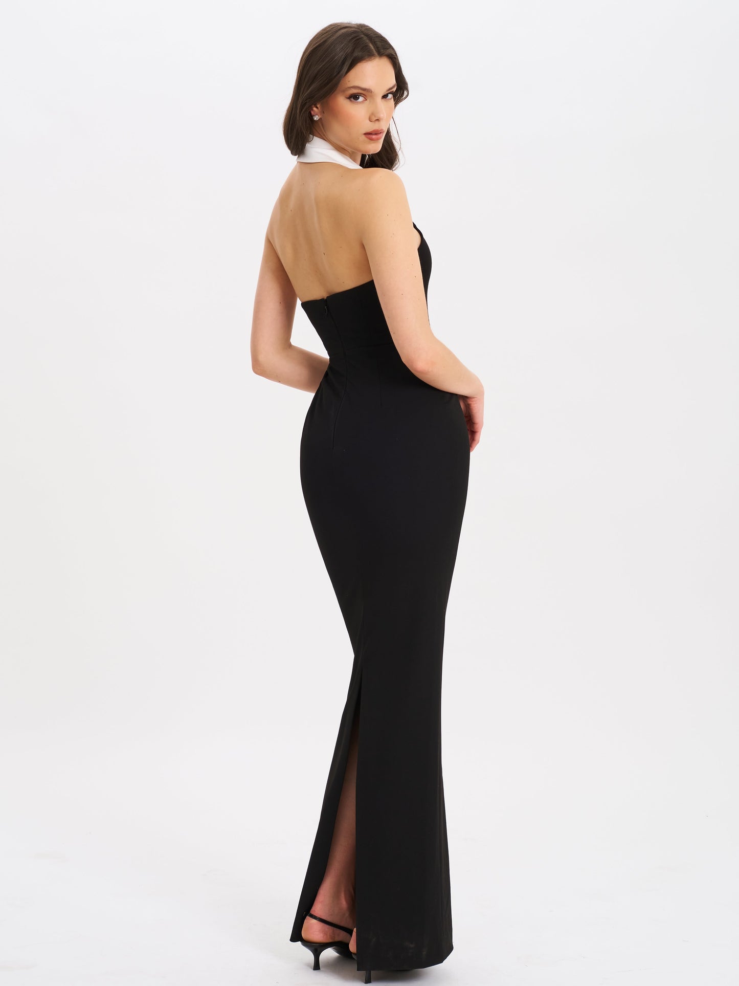 Miss Circle Raelyn Black and White Business Casual Maxi Dress - Free Shipping