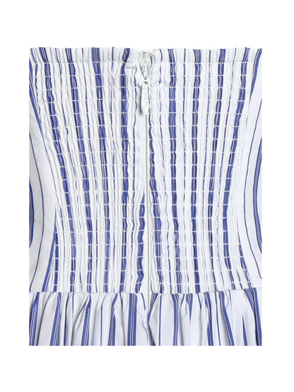 Miss Circle Mackenna Navy Stripe Halter Smock Back Maxi Dress - Free Shipping