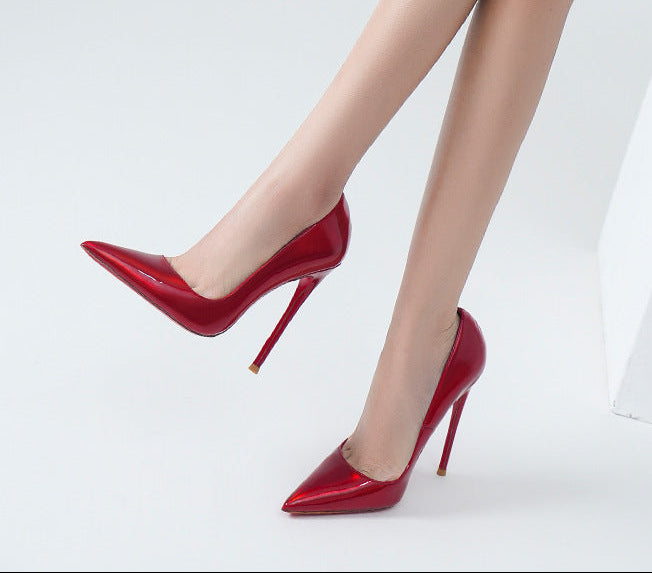 Red Sole Pointed Toe Slip-On Stiletto High Heels - Free Shipping