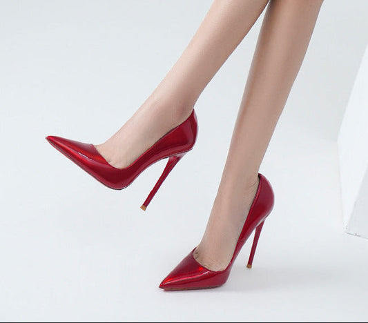 Red Sole Pointed Toe Slip-On Stiletto High Heels - Free Shipping