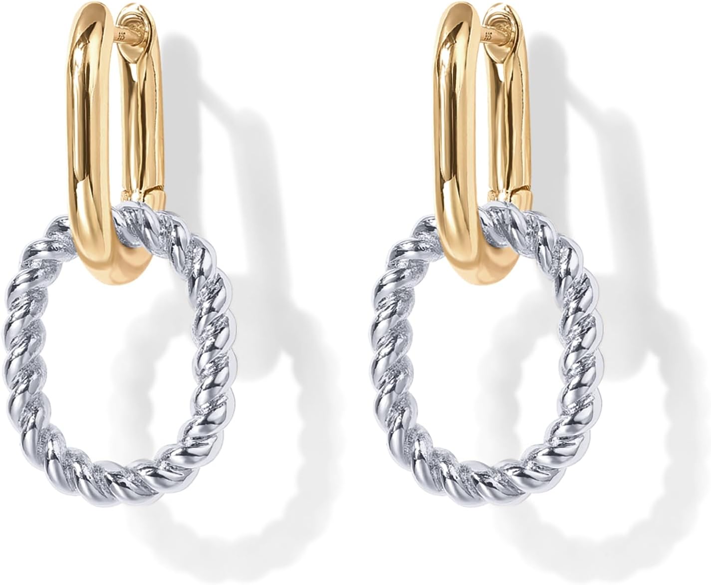 Stylish Dangle Cubic Zirconia 14K GP Earrings - Free Shipping