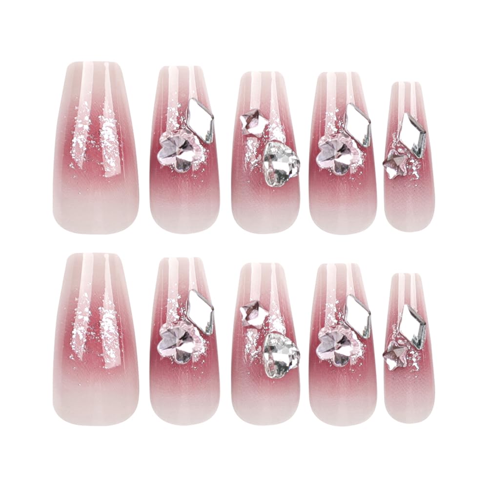 Trendy Press-On Nail Collection – Complete Press-On Gel Nail Kit, Medium Length with Unique Designs- Free Shipping