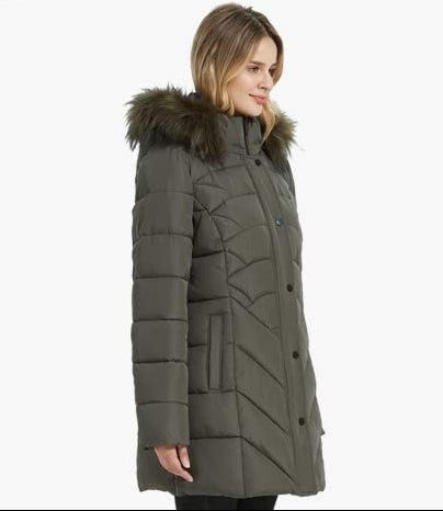 Stylish Faux Fur Hooded Zipper Button Closure Quilted Parka Jacket (XS–3XL) – Free Shipping