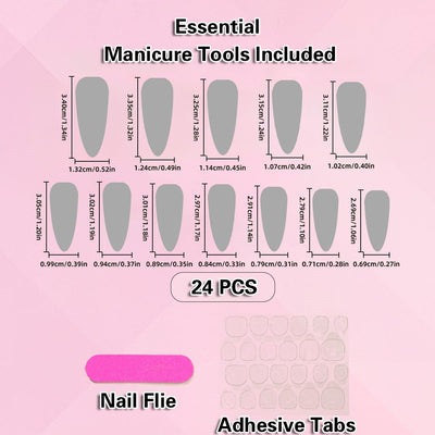 Stiletto Silver Glitter PressOn Long Fancy Fake Nails French Tips-Free Shipping