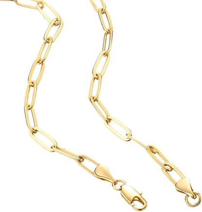 Trendy Paperclip Chain 14K GP Adjustable Necklace - Free Shipping