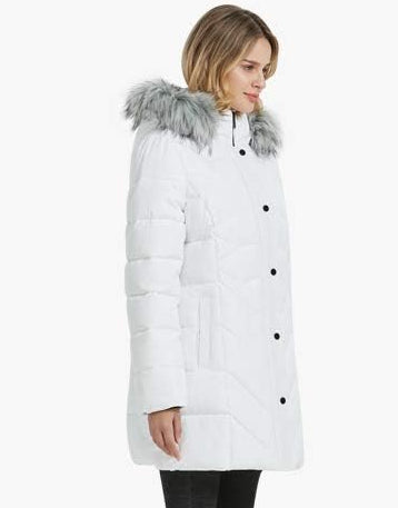Stylish Faux Fur Hooded Zipper Button Closure Quilted Parka Jacket (XS–3XL) – Free Shipping