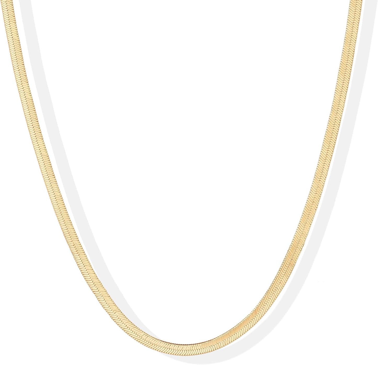 Luxurious Herringbone Chain 14K GP Adjustable Necklace - Free Shipping