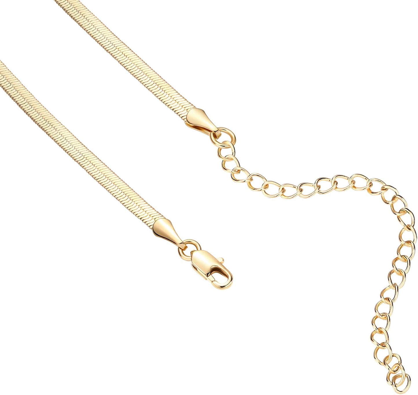 Luxurious Herringbone Chain 14K GP Adjustable Necklace - Free Shipping